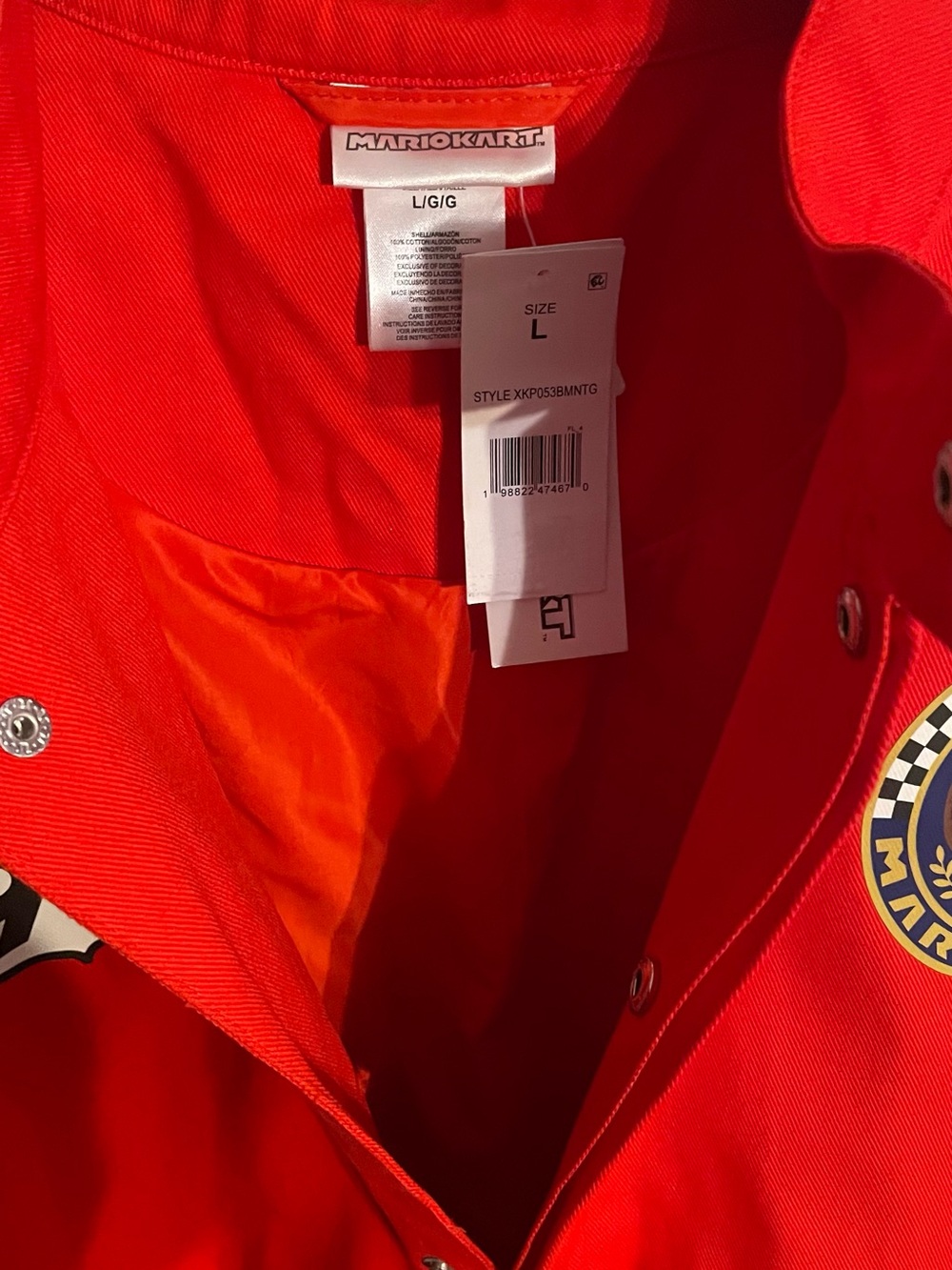 Red Racing-Style Men's Jacket - Picture 3 of 7